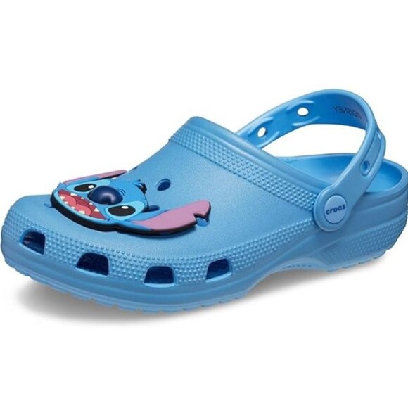 Crocs Kids Disney Stitch Classic Clog Croslite Slip On Oxygen Blue Size 11 - Picture 1 of 7